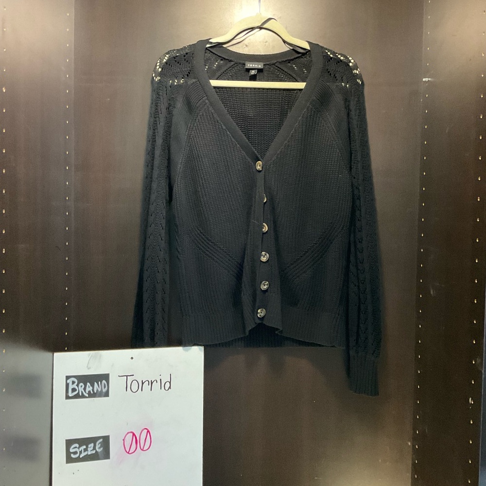 LastChanceB4GoodWill Torrid Black Sweater with Lace Detail